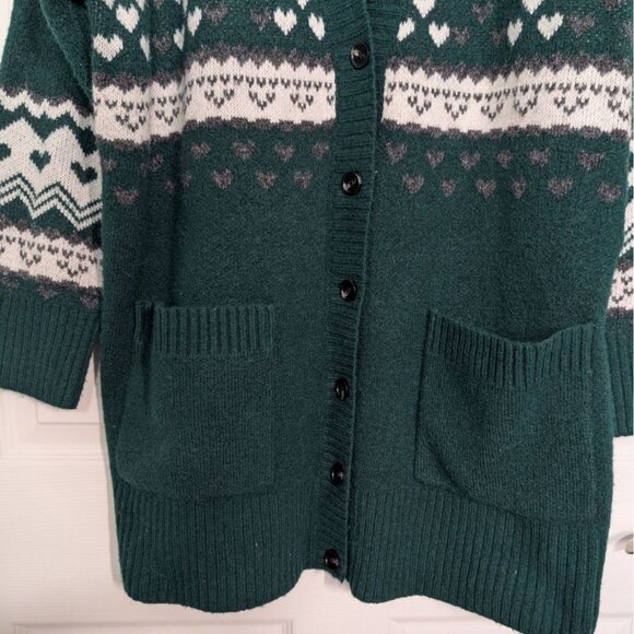 Torrid Floral Cardigan Womens Size 1X Green Botanical Garden Leopard Print - Picture 4 of 12